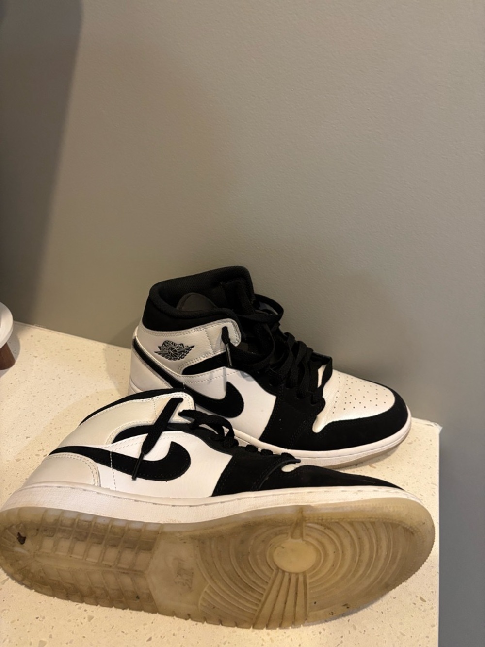 Jordan Black and White High-Top Sneakers - Women